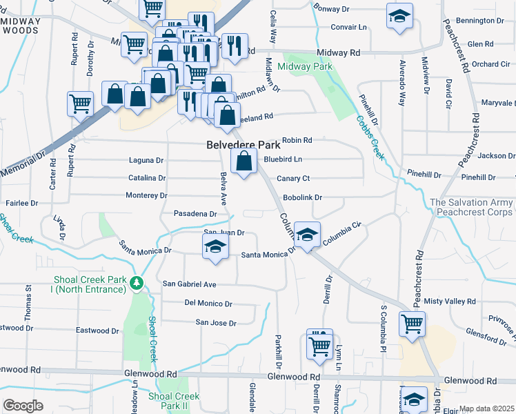 map of restaurants, bars, coffee shops, grocery stores, and more near 3068 Lauren Parc Road in Decatur
