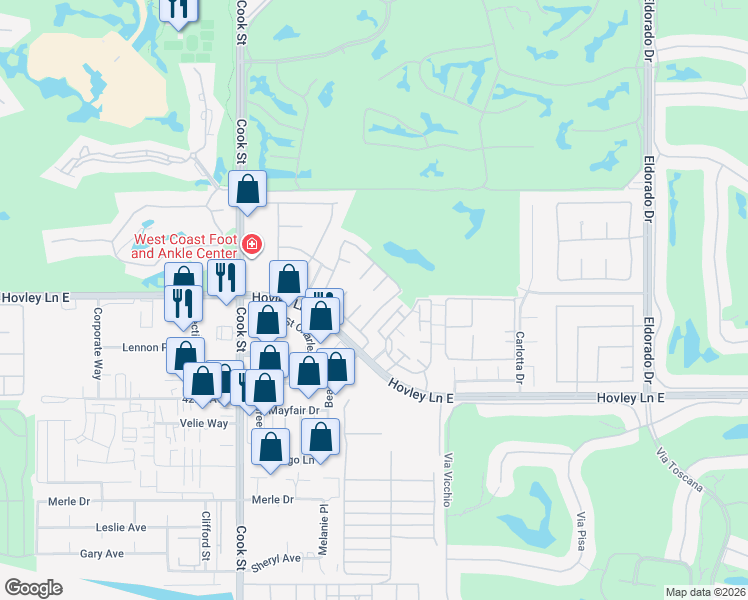 map of restaurants, bars, coffee shops, grocery stores, and more near 75285 Pino Drive in Palm Desert