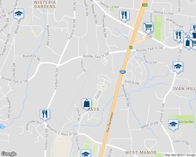 map of restaurants, bars, coffee shops, grocery stores, and more near 935 Society Circle in Atlanta