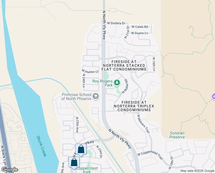 map of restaurants, bars, coffee shops, grocery stores, and more near 28909 North 23rd Drive in Phoenix