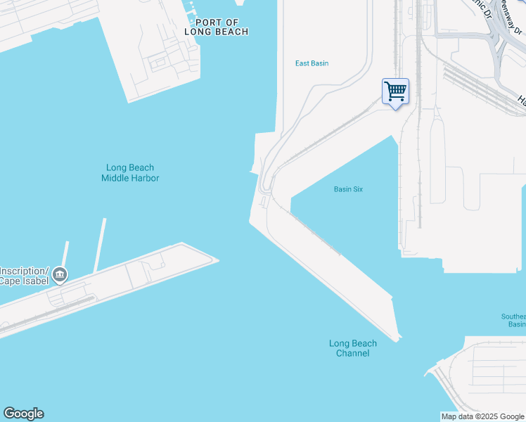 map of restaurants, bars, coffee shops, grocery stores, and more near 1231 Pier F Avenue in Long Beach