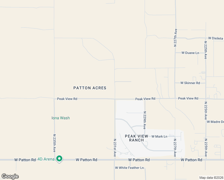 map of restaurants, bars, coffee shops, grocery stores, and more near 23039 Peak View Road in Wittmann
