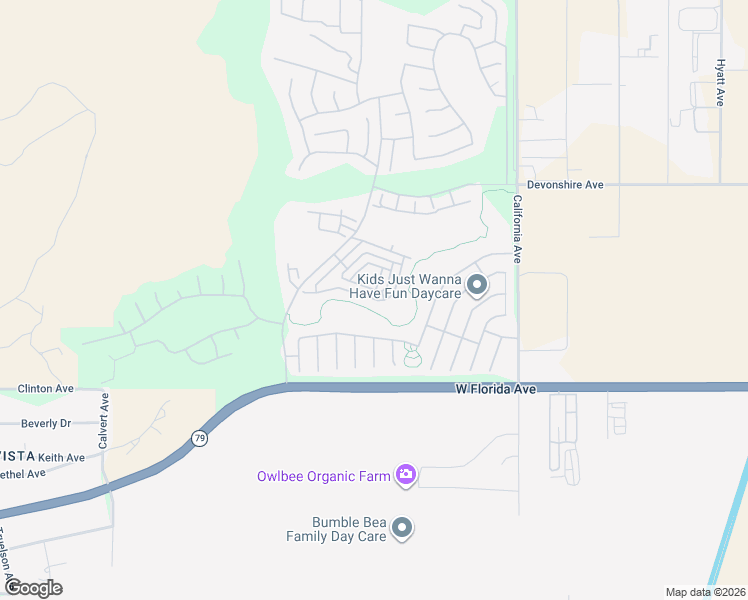 map of restaurants, bars, coffee shops, grocery stores, and more near 8199 Carnoustie Avenue in Hemet
