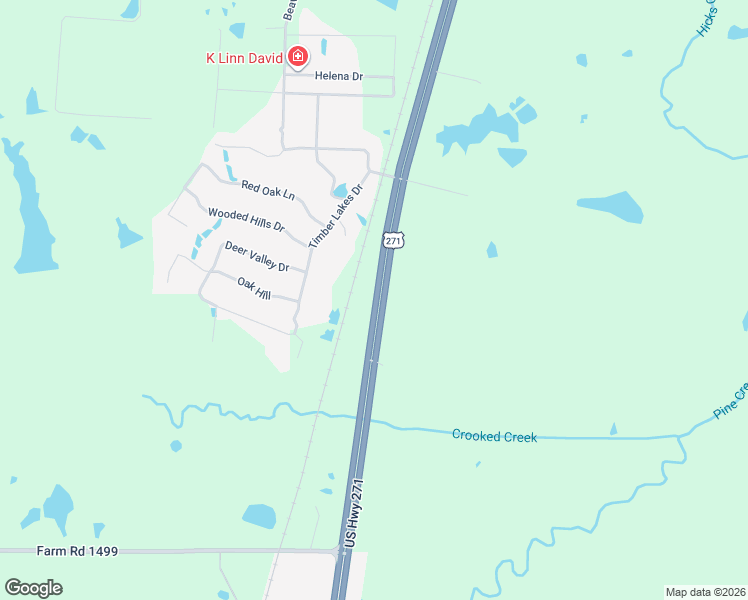 map of restaurants, bars, coffee shops, grocery stores, and more near 3875 U.S. 271 in Powderly