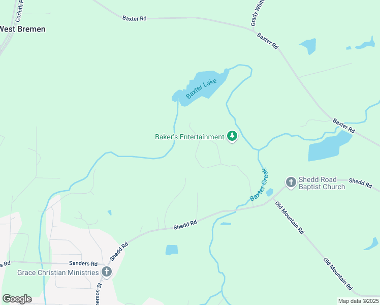 map of restaurants, bars, coffee shops, grocery stores, and more near 238 Old Hamilton Mills Road in Bremen