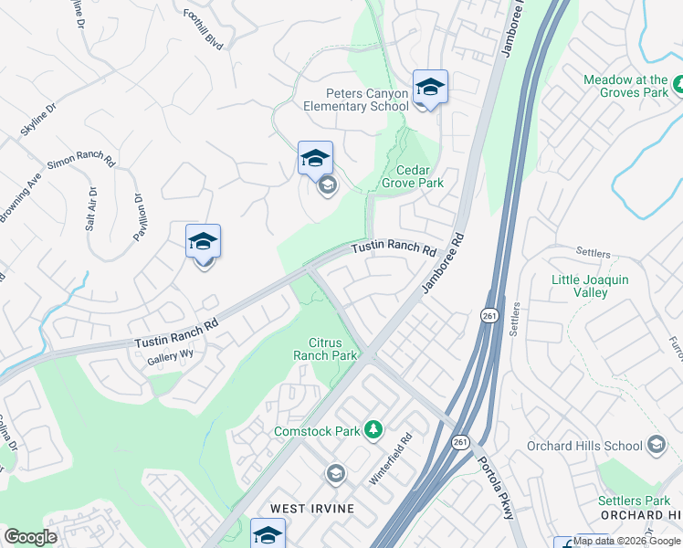 map of restaurants, bars, coffee shops, grocery stores, and more near 11700 Loucks in Tustin