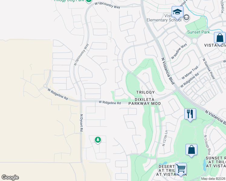 map of restaurants, bars, coffee shops, grocery stores, and more near 29148 North 130th Glen in Peoria