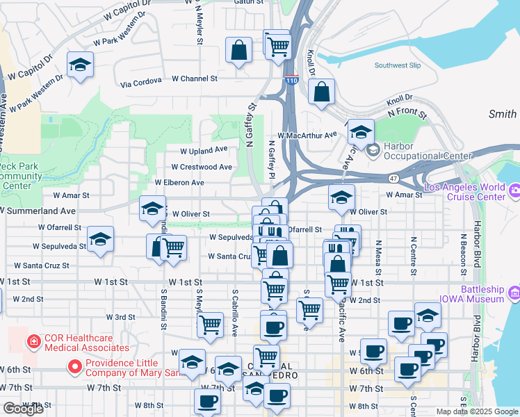 map of restaurants, bars, coffee shops, grocery stores, and more near in 