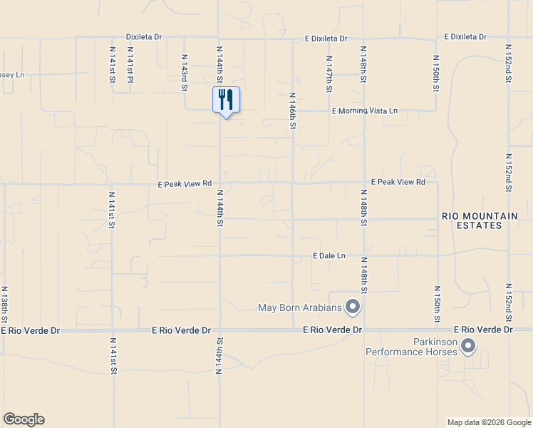 map of restaurants, bars, coffee shops, grocery stores, and more near 14516 East Roy Rogers Road in Scottsdale
