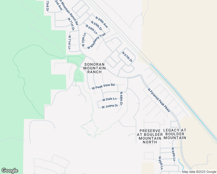map of restaurants, bars, coffee shops, grocery stores, and more near 6885 West Peak View Road in Peoria