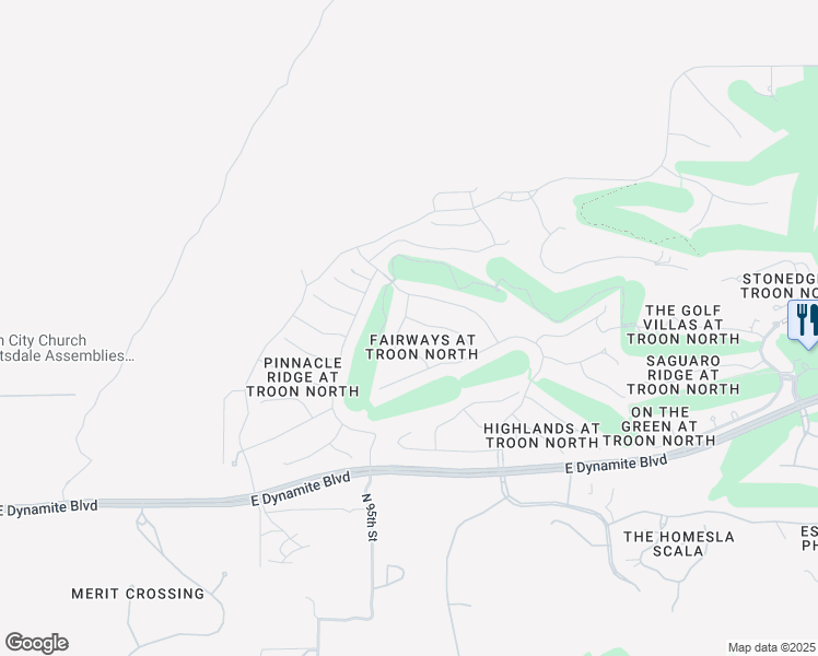 map of restaurants, bars, coffee shops, grocery stores, and more near 9555 East Southwind Lane in Scottsdale