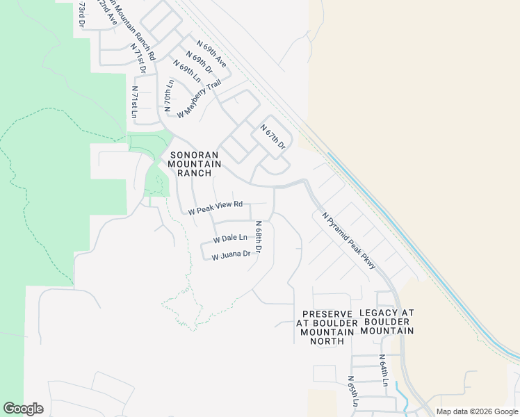 map of restaurants, bars, coffee shops, grocery stores, and more near 6841 West Peak View Road in Peoria