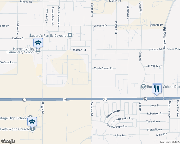 map of restaurants, bars, coffee shops, grocery stores, and more near 25724 Calamity Lane in Homeland