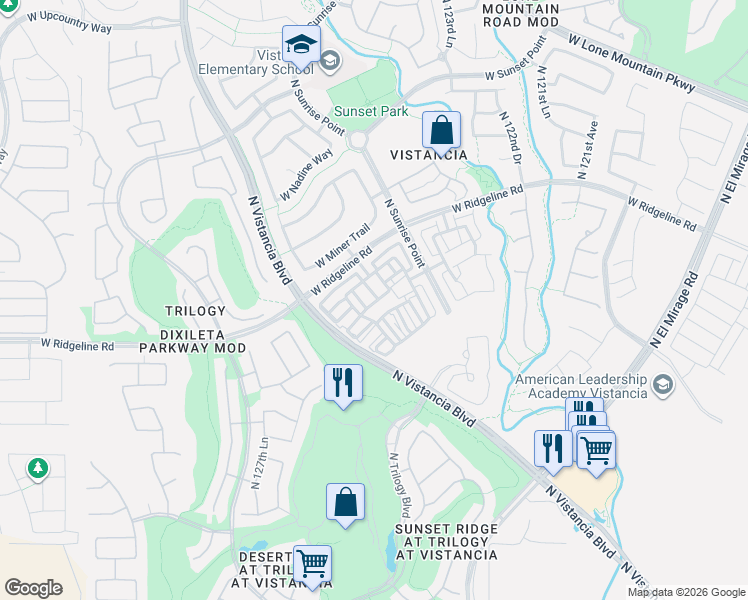 map of restaurants, bars, coffee shops, grocery stores, and more near 29011 North 125th Lane in Peoria