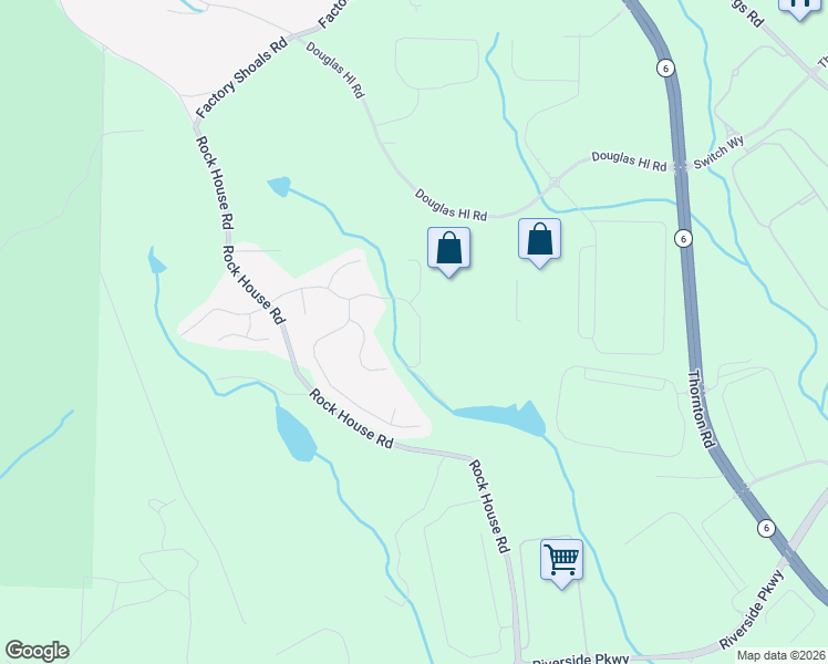 map of restaurants, bars, coffee shops, grocery stores, and more near 652 Rock Hill Parkway in Lithia Springs