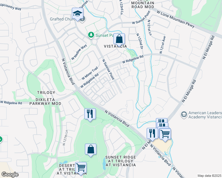 map of restaurants, bars, coffee shops, grocery stores, and more near 28975 North 124th Drive in Peoria