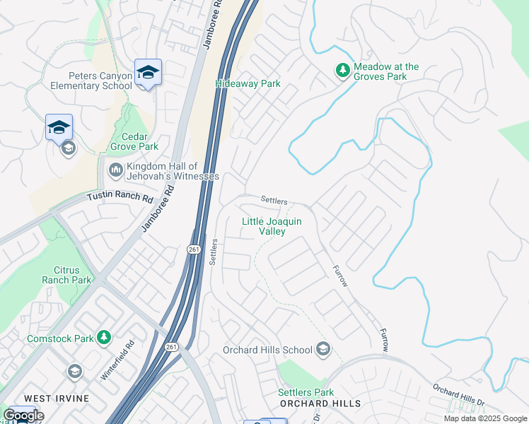 map of restaurants, bars, coffee shops, grocery stores, and more near 114 Bridle Path in Irvine