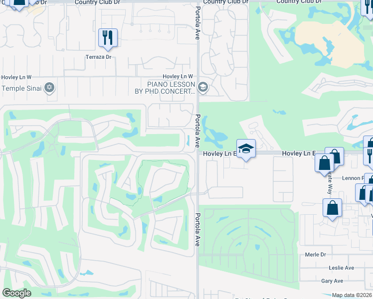 map of restaurants, bars, coffee shops, grocery stores, and more near 12 Lago De Palmas in Palm Desert