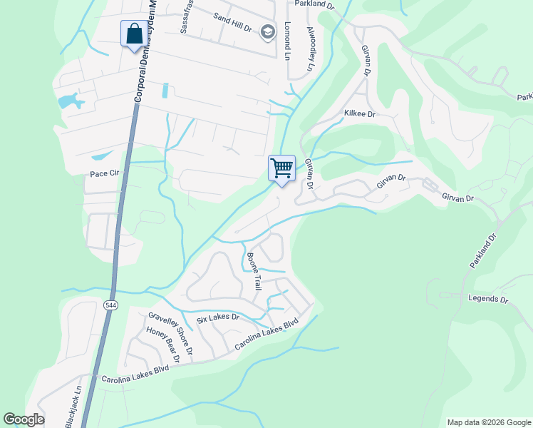 map of restaurants, bars, coffee shops, grocery stores, and more near 718 Antler Ridge Cove in Myrtle Beach