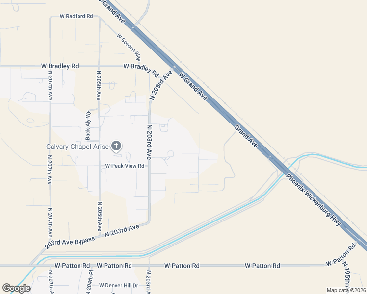 map of restaurants, bars, coffee shops, grocery stores, and more near 20118 West Steedridge Road in Wittmann