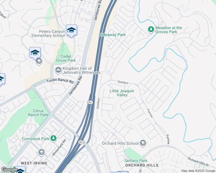 map of restaurants, bars, coffee shops, grocery stores, and more near 106 Long Fence in Irvine
