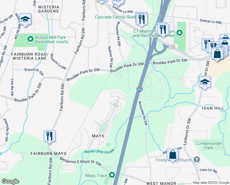 map of restaurants, bars, coffee shops, grocery stores, and more near 886 Society Circle in Atlanta
