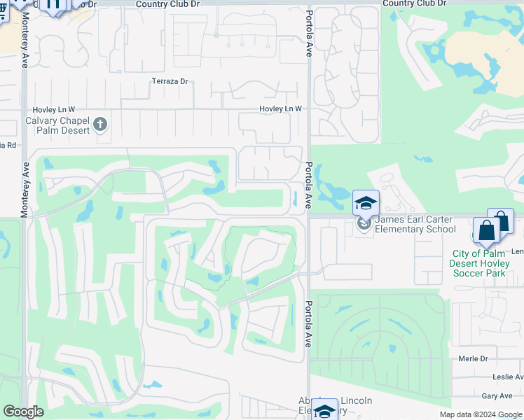 map of restaurants, bars, coffee shops, grocery stores, and more near 438 South Sierra Madre in Palm Desert