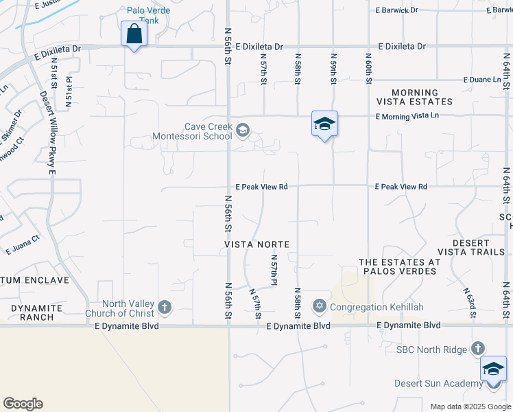 map of restaurants, bars, coffee shops, grocery stores, and more near 28824 North 57th Street in Cave Creek