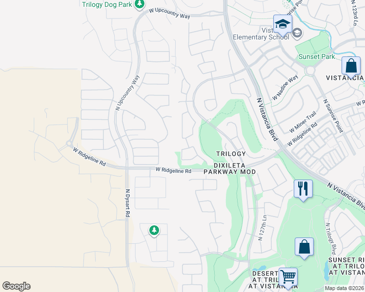 map of restaurants, bars, coffee shops, grocery stores, and more near 29148 North 130th Glen in Peoria