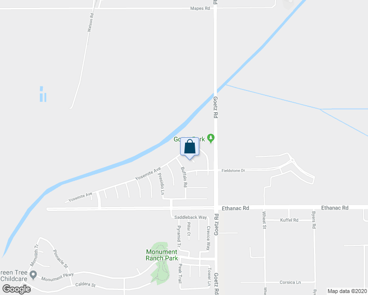 map of restaurants, bars, coffee shops, grocery stores, and more near 136 Yosemite Avenue in Perris