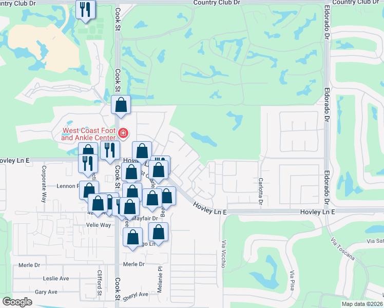 map of restaurants, bars, coffee shops, grocery stores, and more near 75285 Pino Drive in Palm Desert