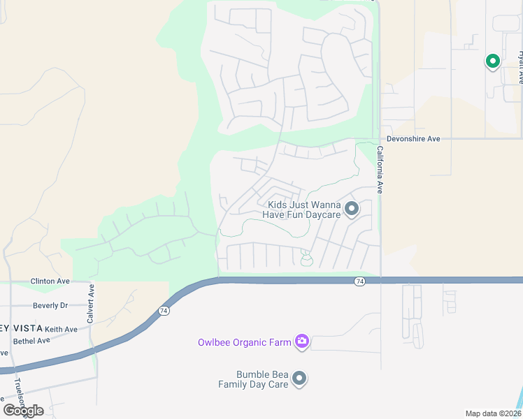 map of restaurants, bars, coffee shops, grocery stores, and more near 8197 Doral Lane in Hemet