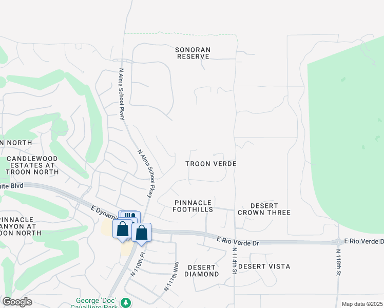 map of restaurants, bars, coffee shops, grocery stores, and more near 28847 North 112th Place in Scottsdale