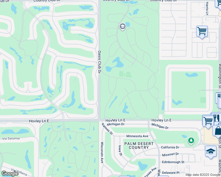 map of restaurants, bars, coffee shops, grocery stores, and more near 41476 Princeville Lane in Palm Desert
