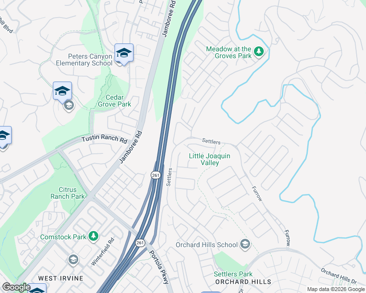 map of restaurants, bars, coffee shops, grocery stores, and more near 102 Long Fence in Irvine