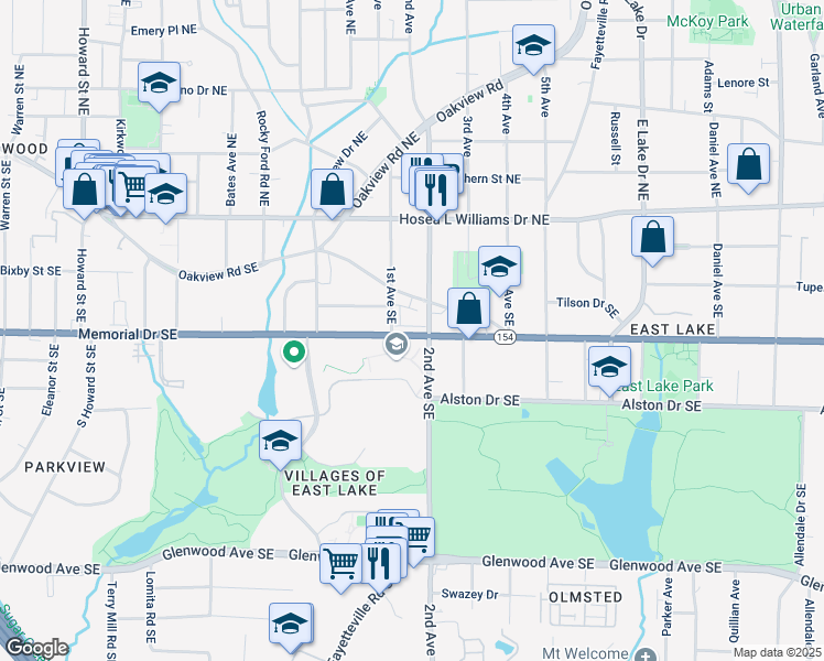 map of restaurants, bars, coffee shops, grocery stores, and more near in Atlanta