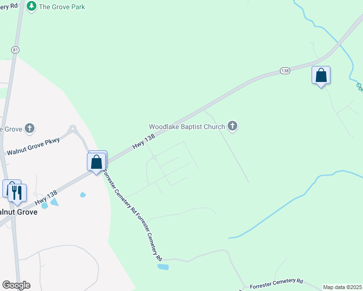 map of restaurants, bars, coffee shops, grocery stores, and more near 319 Overlook Drive in Covington