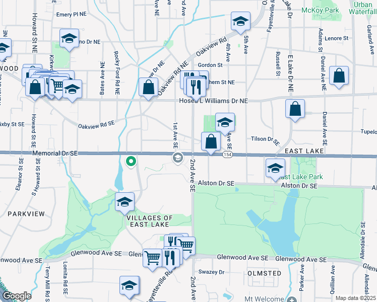 map of restaurants, bars, coffee shops, grocery stores, and more near in Atlanta