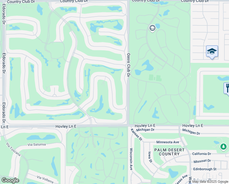 map of restaurants, bars, coffee shops, grocery stores, and more near 872 Mission Creek Drive in Palm Desert