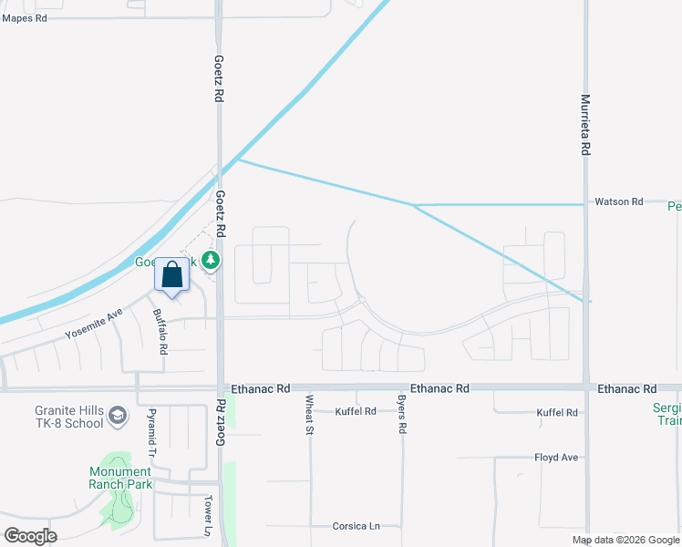 map of restaurants, bars, coffee shops, grocery stores, and more near 2383 Lionheart Drive in Perris