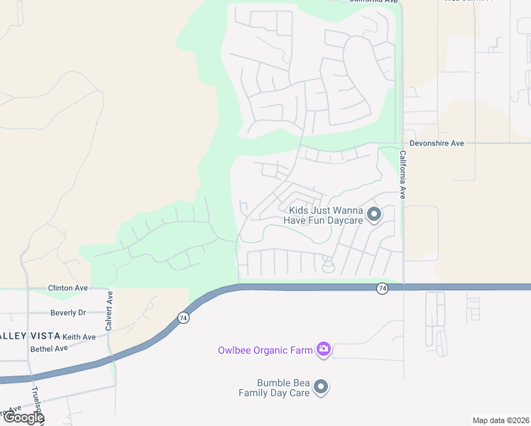map of restaurants, bars, coffee shops, grocery stores, and more near 215 Firestone Lane in Hemet