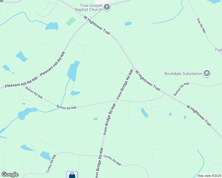 map of restaurants, bars, coffee shops, grocery stores, and more near 3860 Irwin Bridge Road Northwest in Conyers