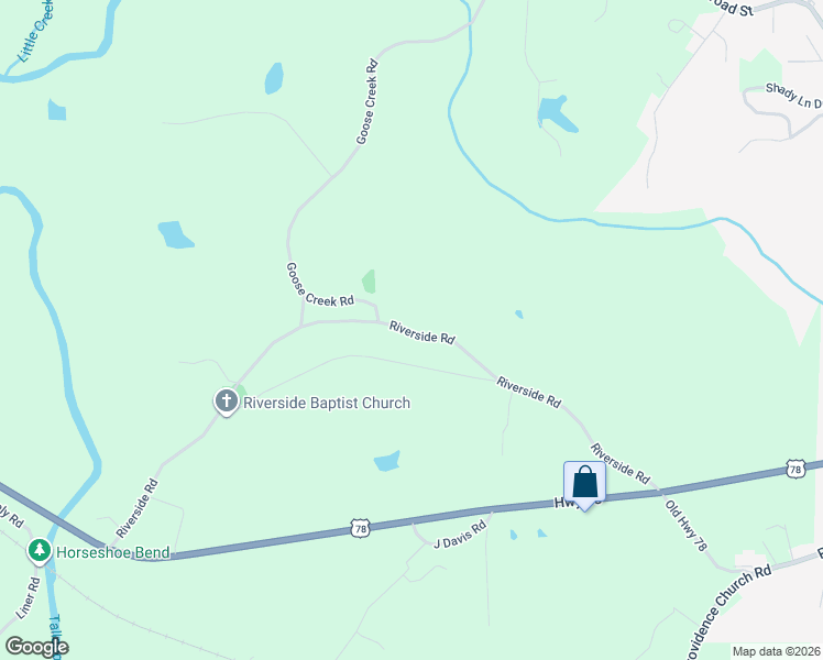 map of restaurants, bars, coffee shops, grocery stores, and more near 217 Riverside Drive in Tallapoosa