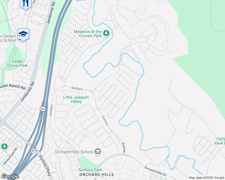 map of restaurants, bars, coffee shops, grocery stores, and more near 139 Jayhawk in Irvine