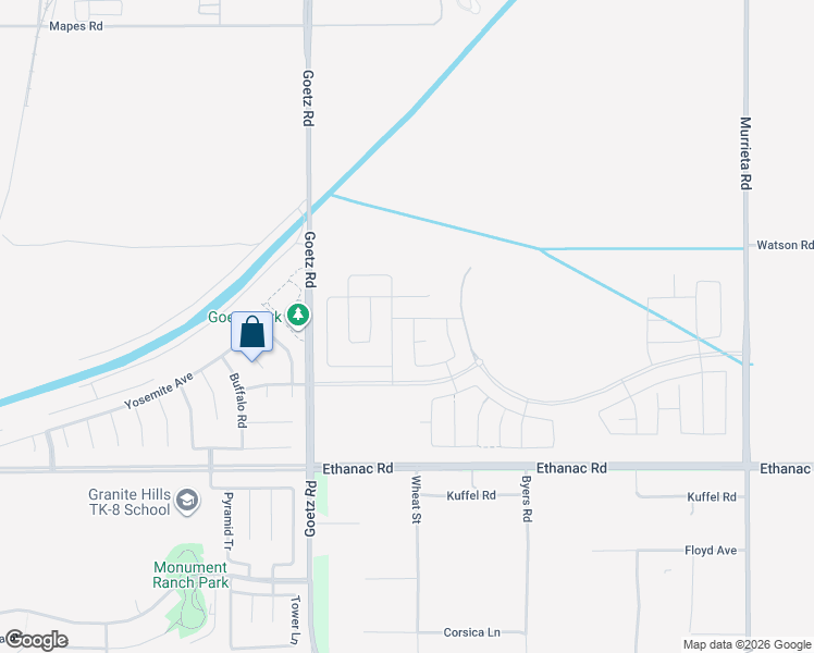 map of restaurants, bars, coffee shops, grocery stores, and more near 2392 Iris Petal Lane in Perris