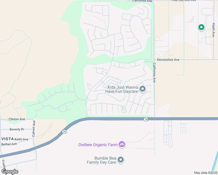 map of restaurants, bars, coffee shops, grocery stores, and more near 8160 Doral Lane in Hemet