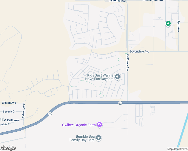 map of restaurants, bars, coffee shops, grocery stores, and more near 245 Glenview Lane in Hemet