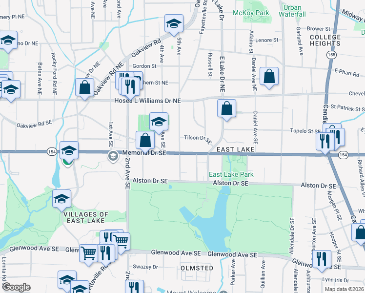 map of restaurants, bars, coffee shops, grocery stores, and more near 186 Carter Avenue Southeast in Atlanta