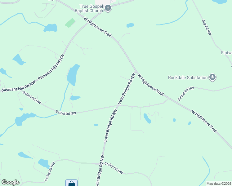 map of restaurants, bars, coffee shops, grocery stores, and more near 3860 Irwin Bridge Road Northwest in Conyers