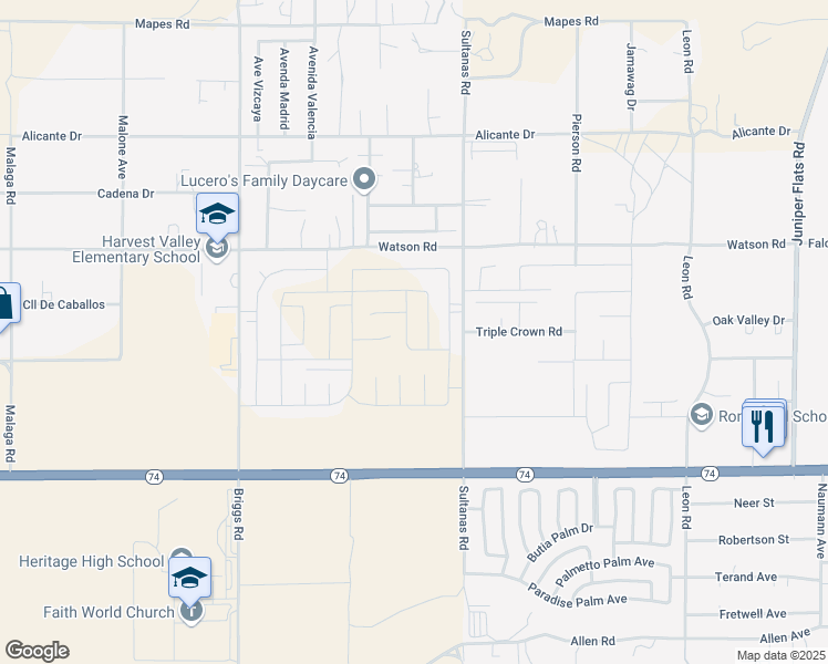 map of restaurants, bars, coffee shops, grocery stores, and more near 25624 Cetara Drive in Homeland